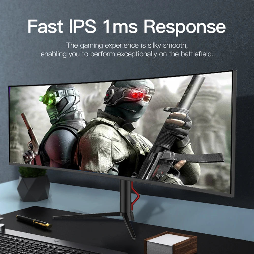 XenoHaven IPS LED Display 49-Inch Dual Monitor 75/144Hz Refresh Rate Low Blue Light with Built-In Speaker