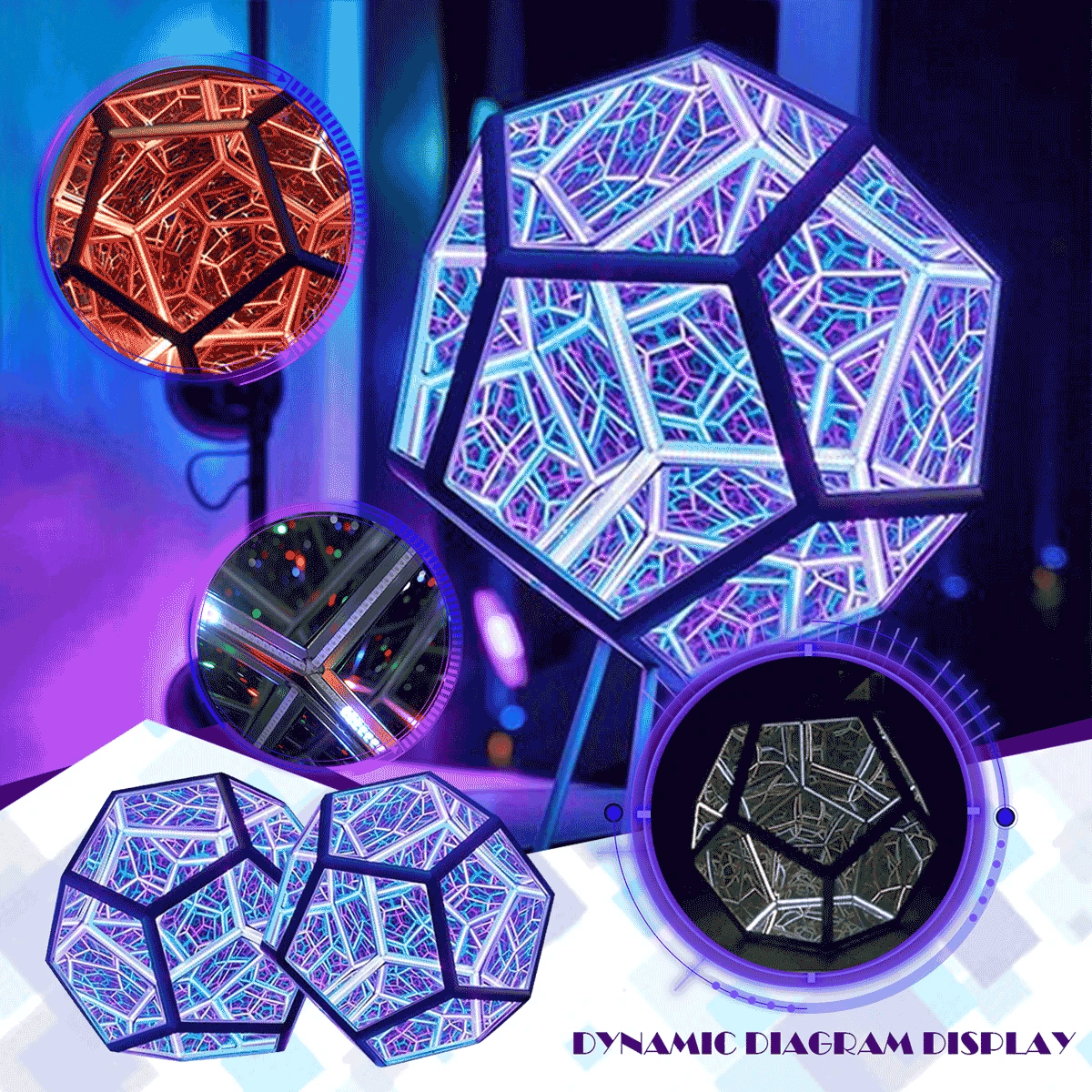 Infinity Dodecahedron Mirror Light Variation