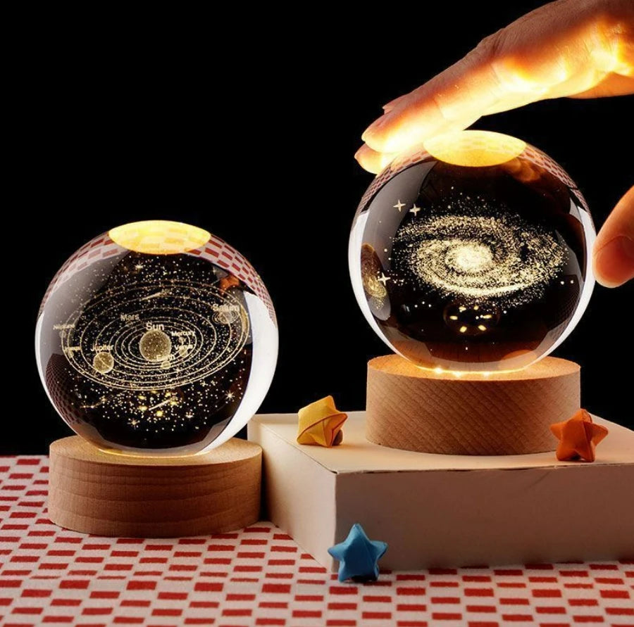 LED Galaxy Crystal Ball Table Lamp 3D Planetary