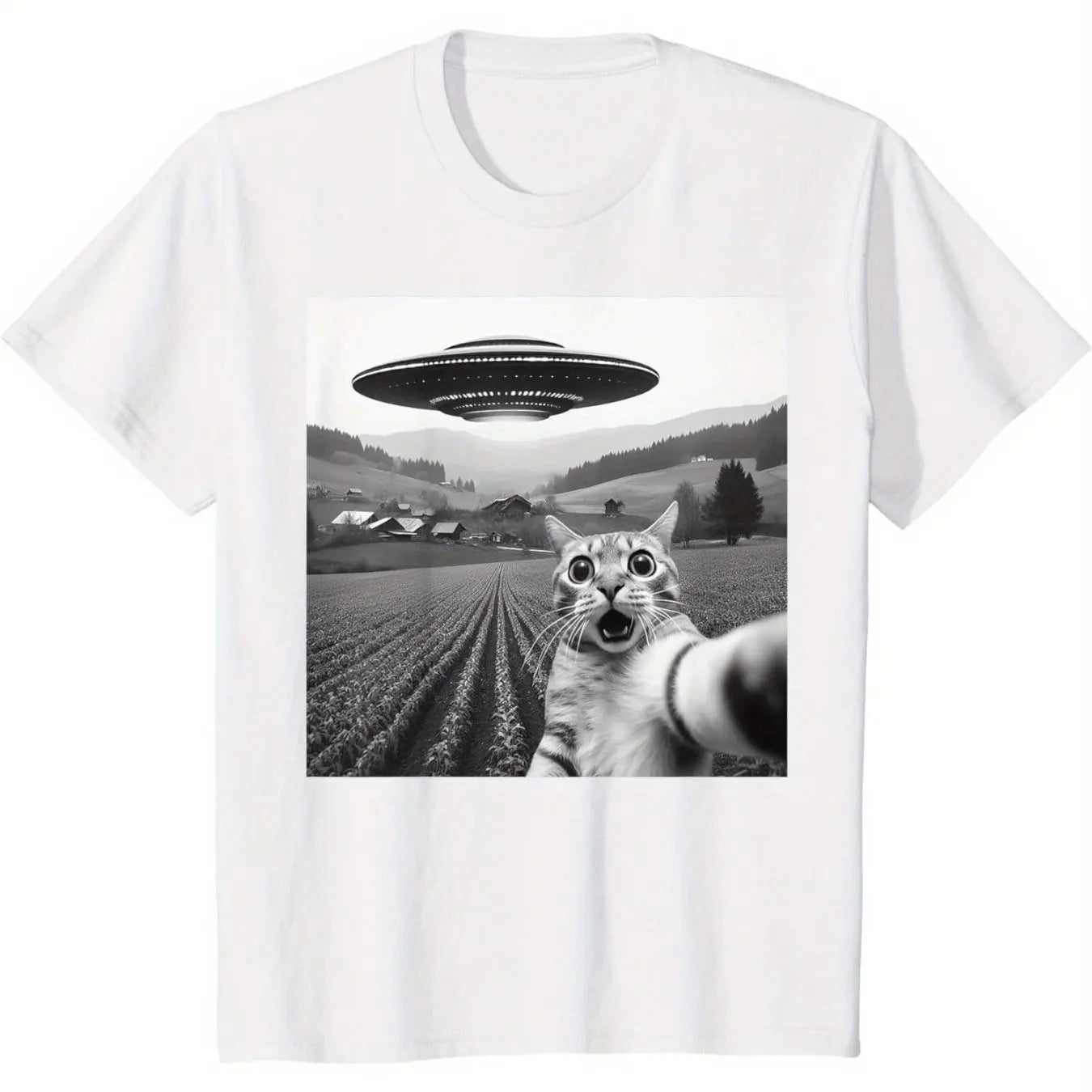 UFO Cat Selfie Tshirt Oversize Unisex