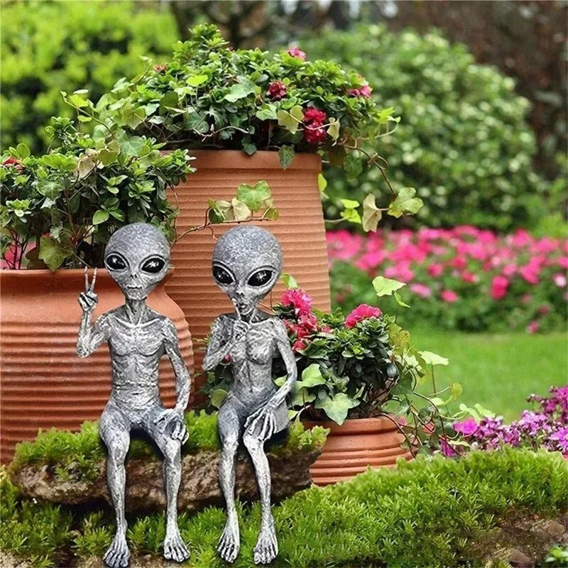 Sitting Alien Statue