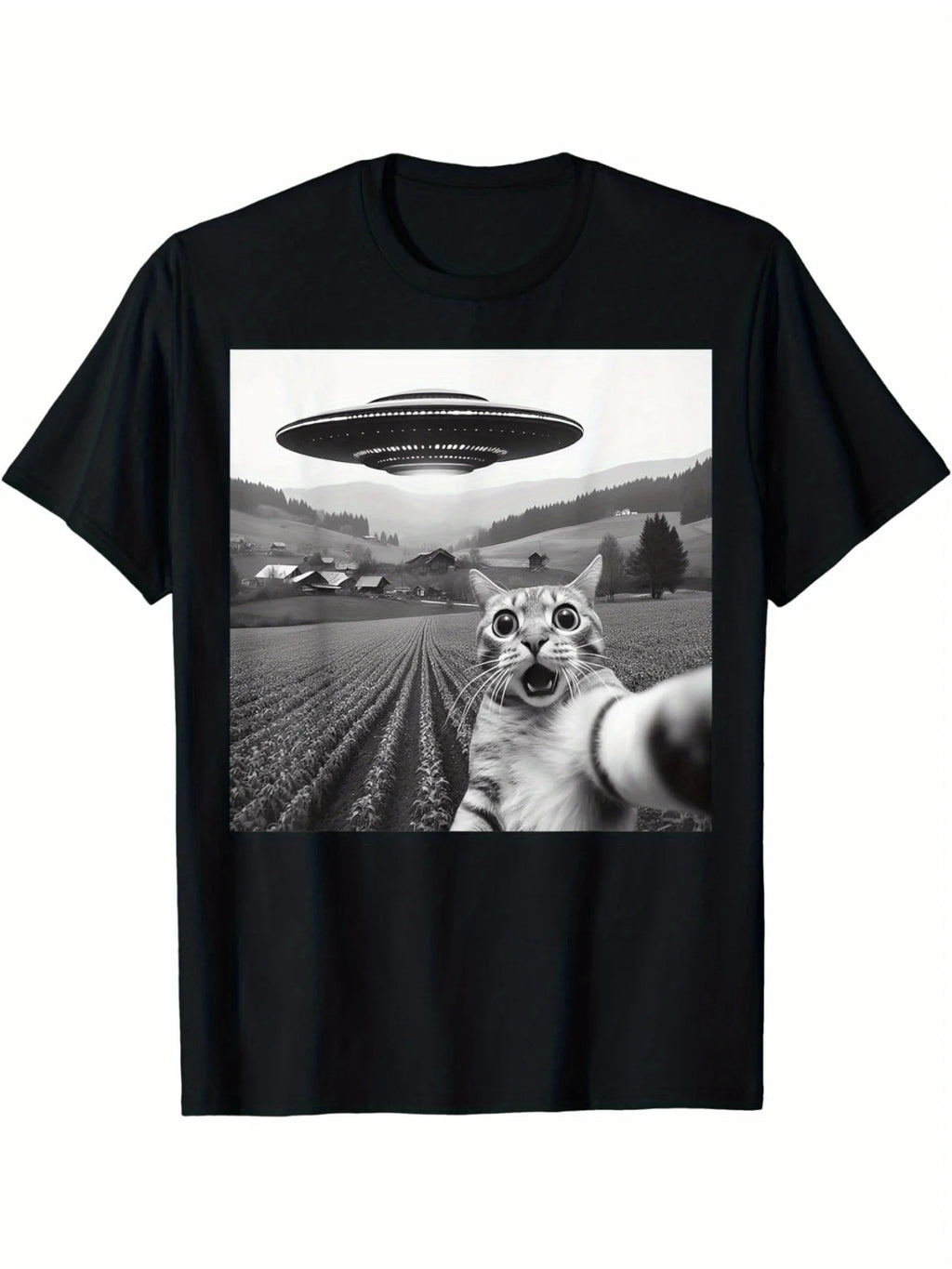 UFO Cat Selfie Tshirt Oversize Unisex