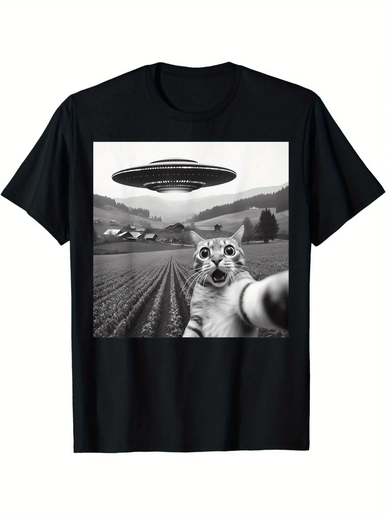 UFO Cat Selfie Tshirt Oversize Unisex