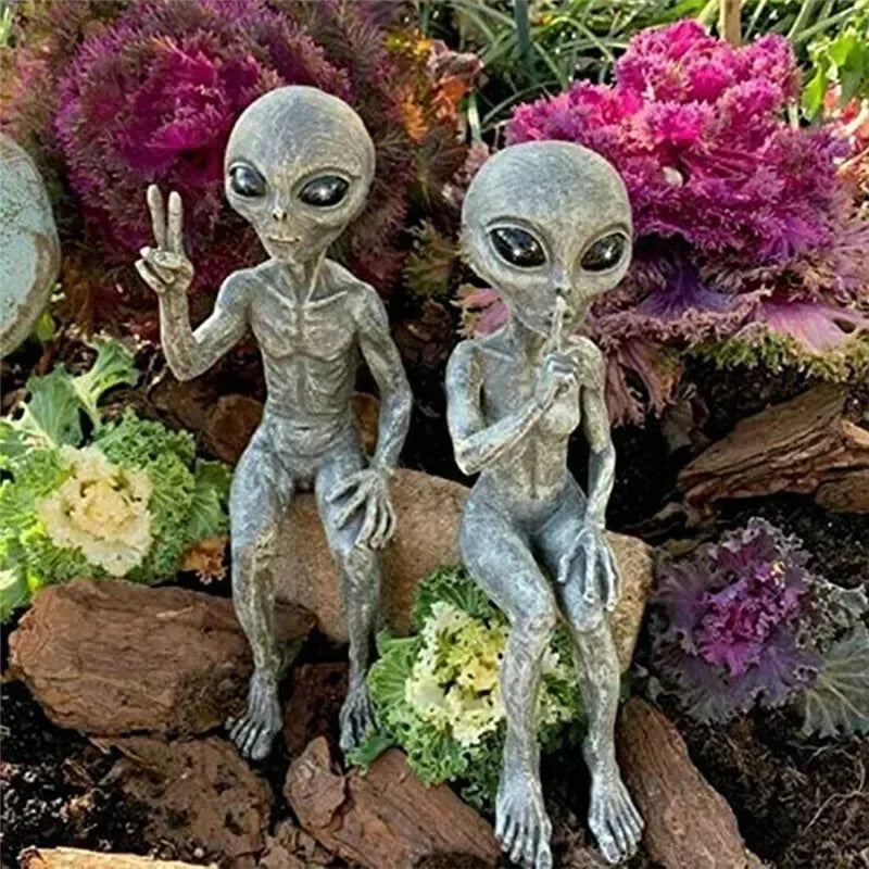 Sitting Alien Statue