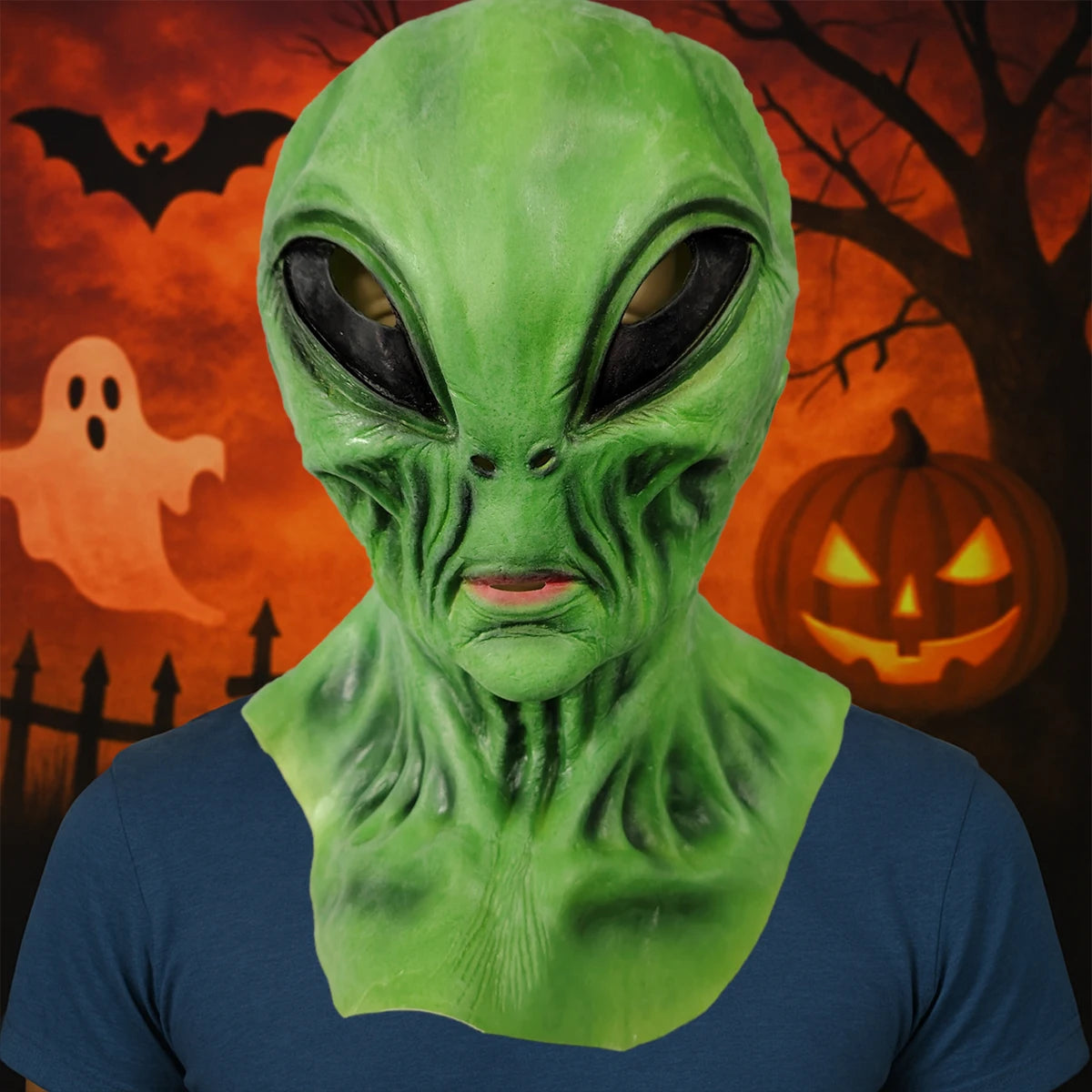 Green Alien Latex Mask