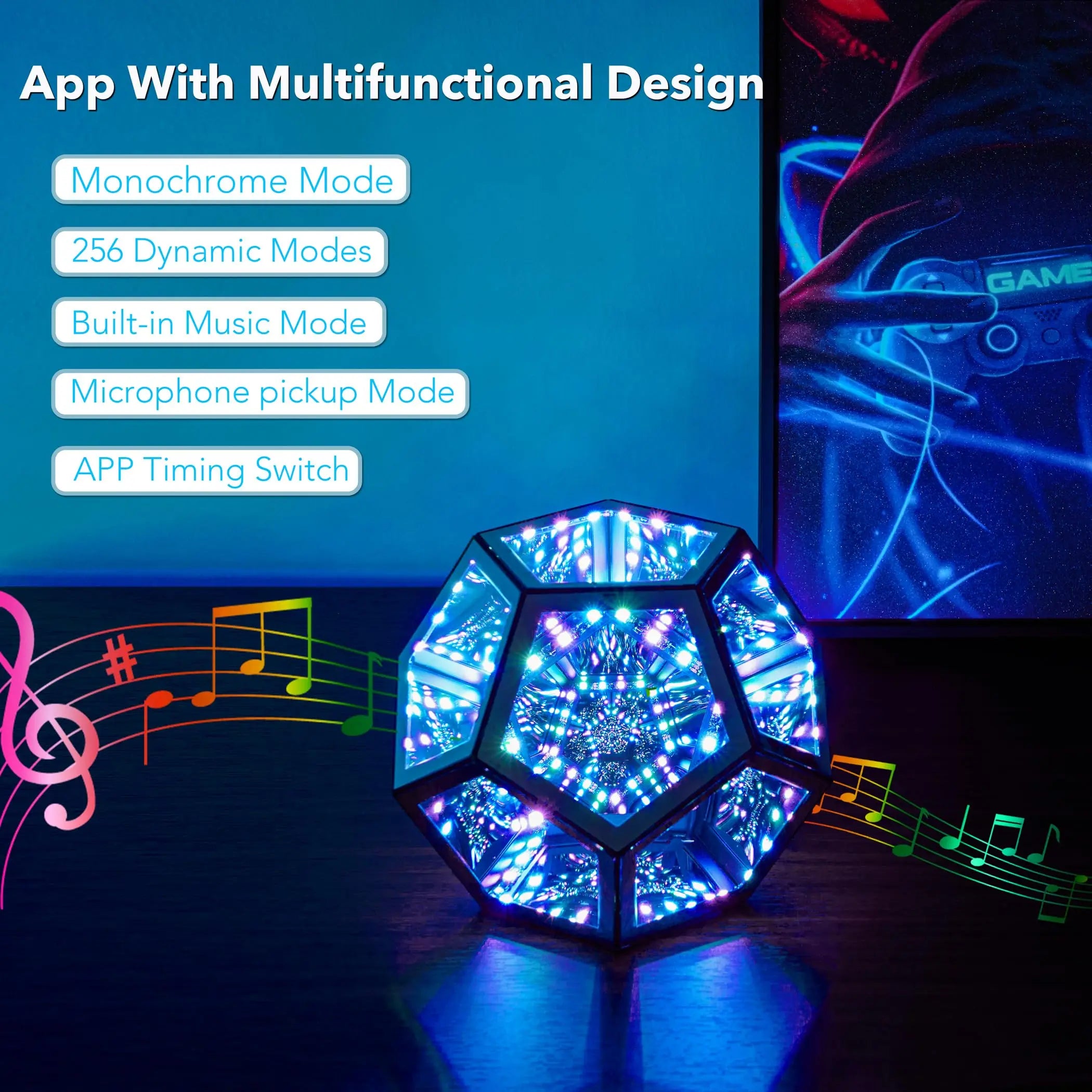 Infinity Dodecahedron Mirror Light