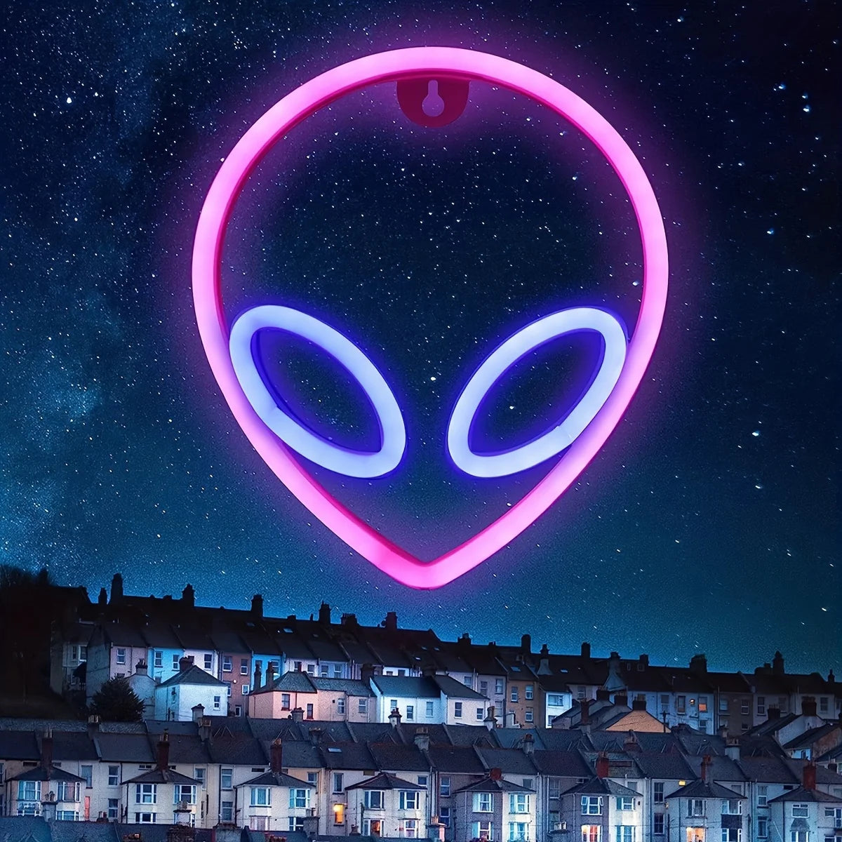 1Pc, Alien Neon Light, Usb or Battery Powered (No Battery)