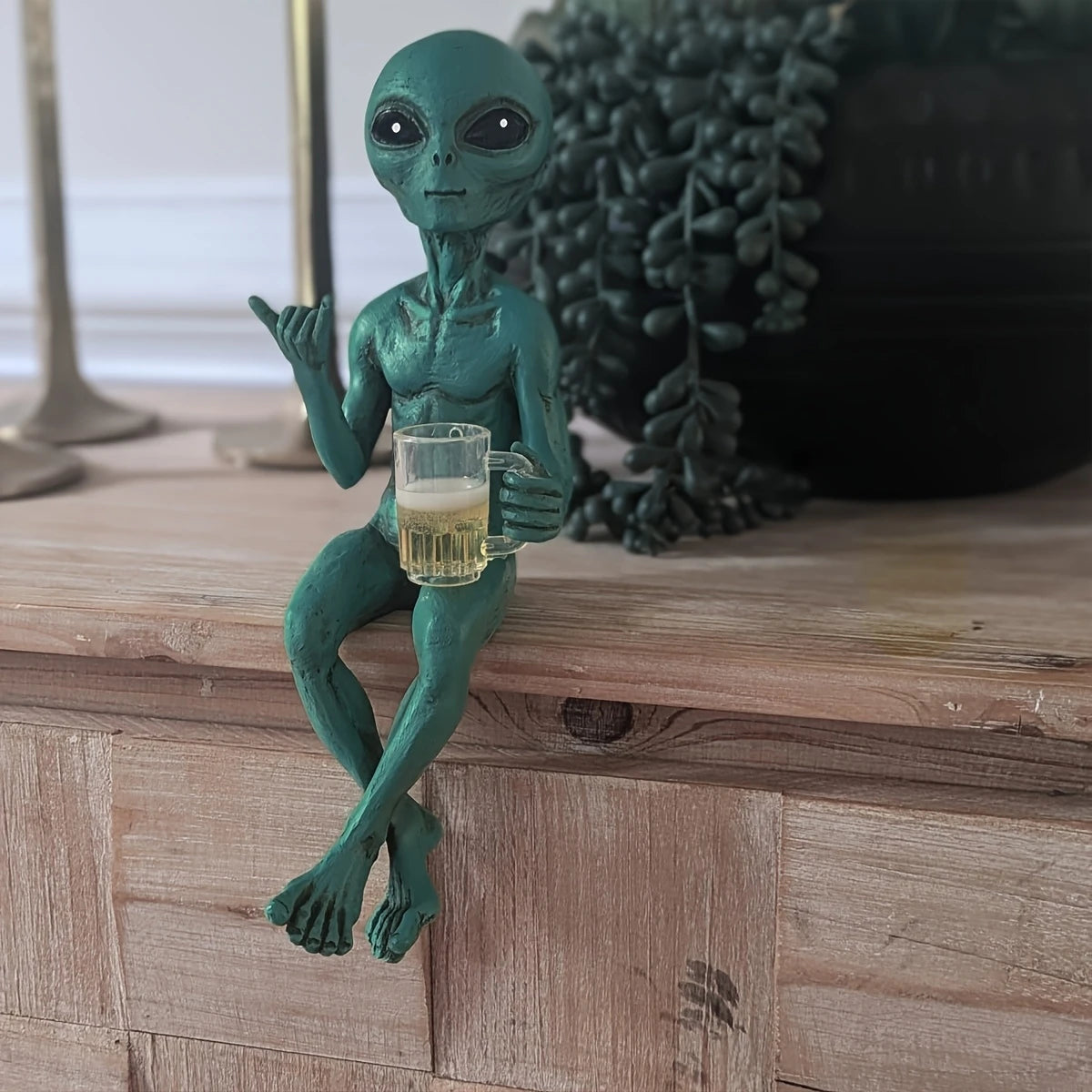 Drinking Alien Sculpture