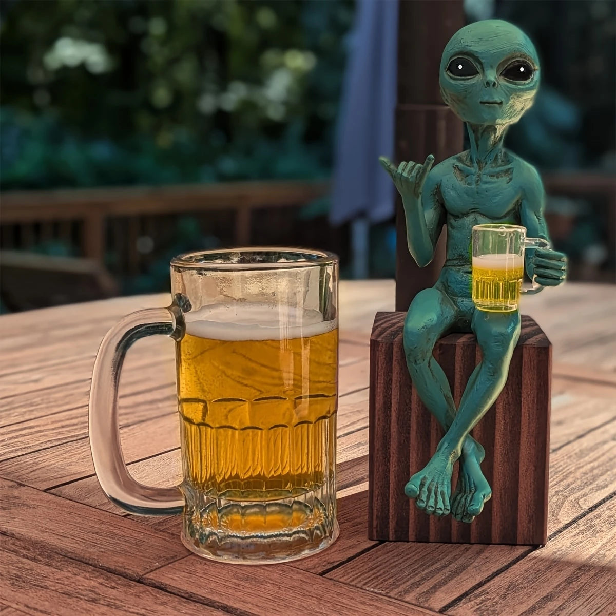 Drinking Alien Sculpture