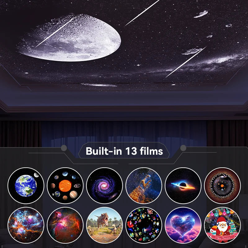 12 IN 1 Galaxy Star Projector with Meteor Ultra Clear Rotary Space Ball Planetarium