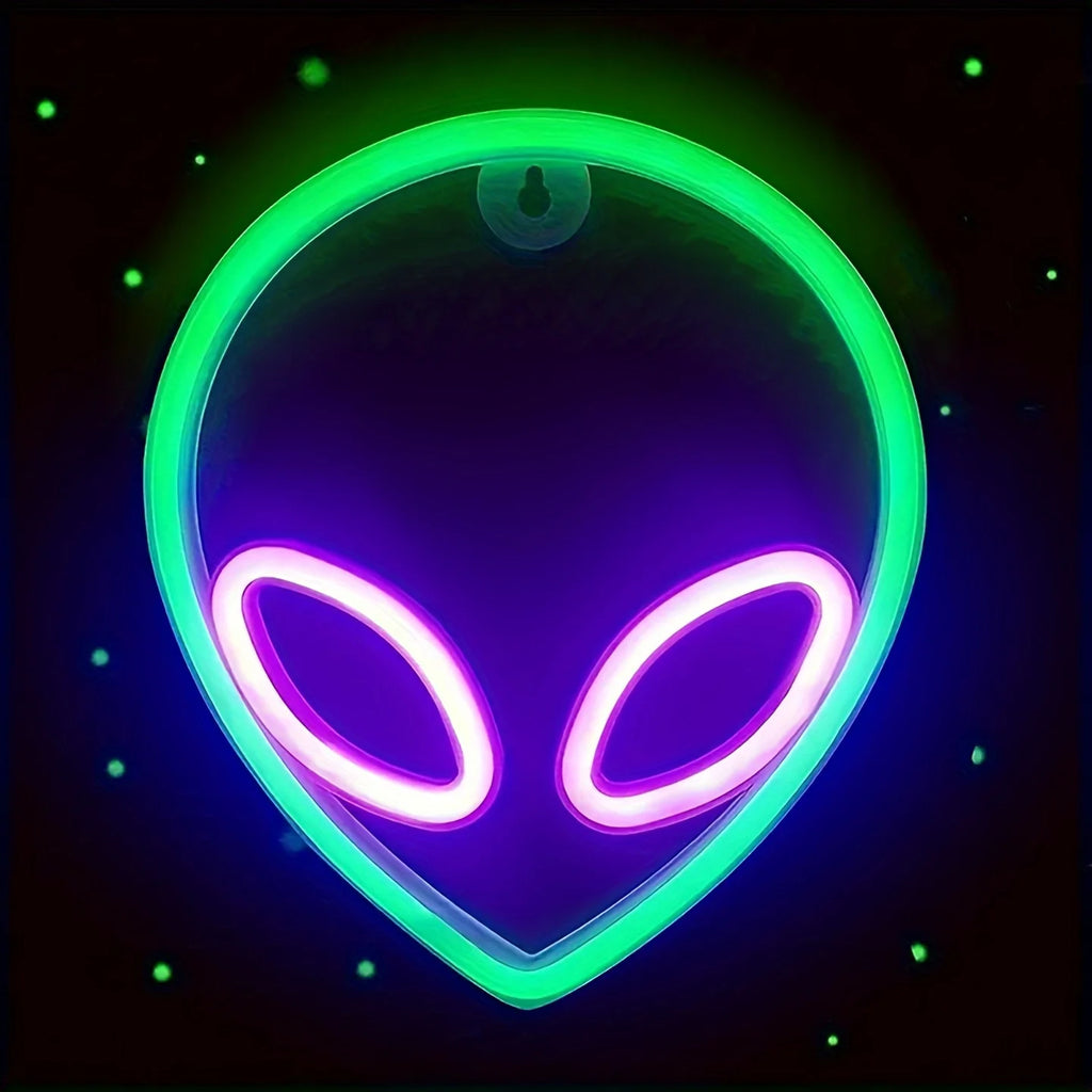 1Pc, Alien Neon Light, Usb or Battery Powered (No Battery)