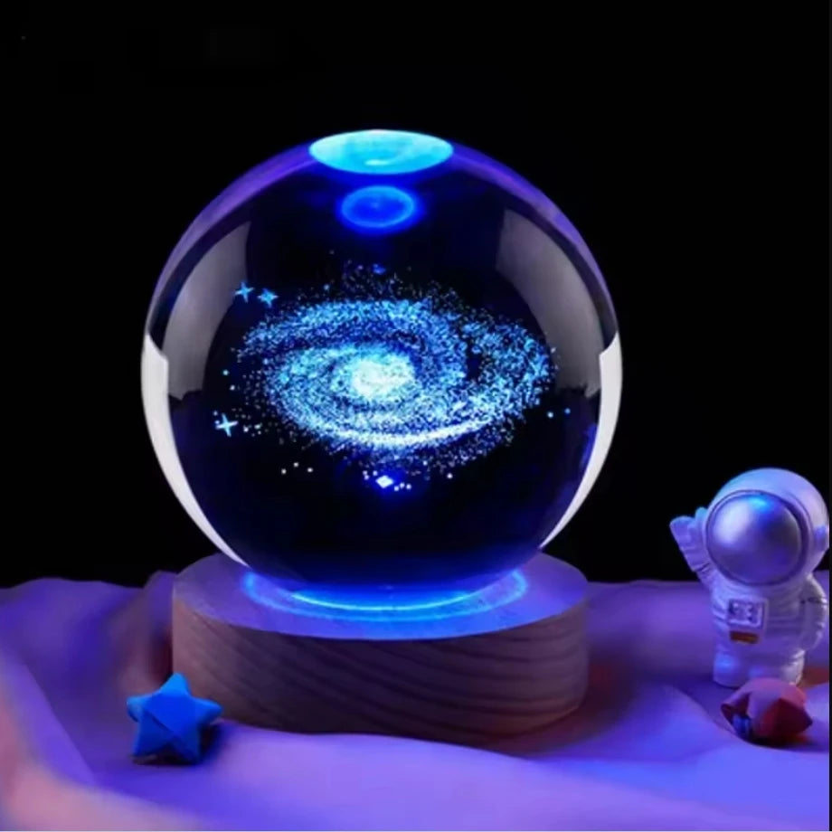 LED Galaxy Crystal Ball Table Lamp 3D Planetary