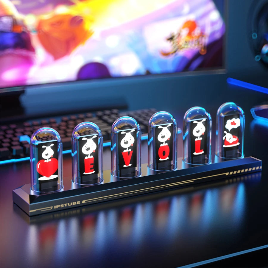 RGB Nixie Tube Clock LED IPS Color Screen DIY Analog Digital Night lights