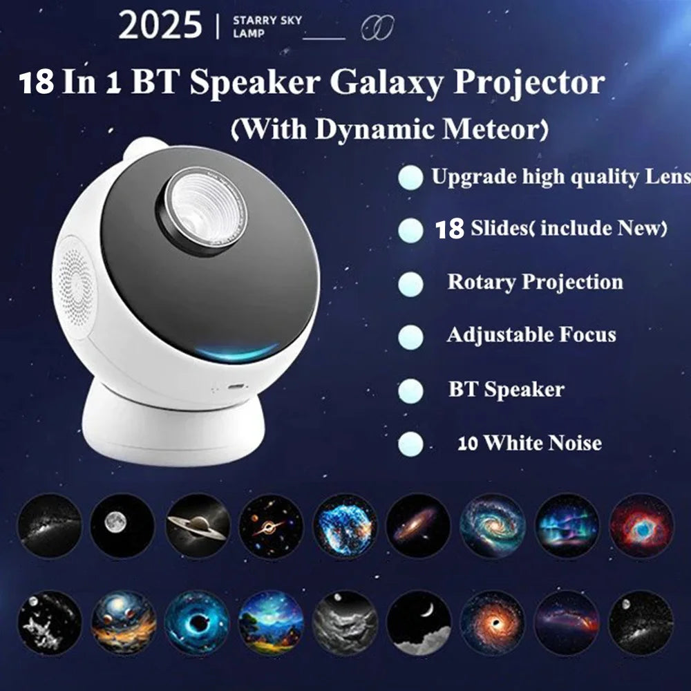18 in 1 Galaxy Projector Lamp Ultra Clear + Bluetooth 5.0 Speaker