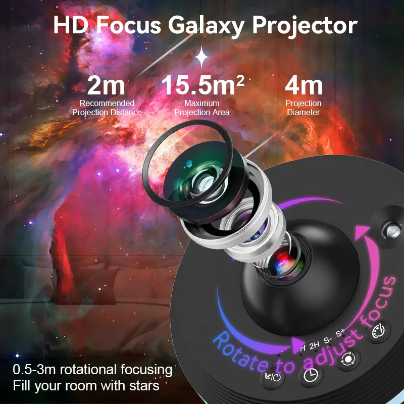12 IN 1 Galaxy Star Projector with Meteor Ultra Clear Rotary Space Ball Planetarium