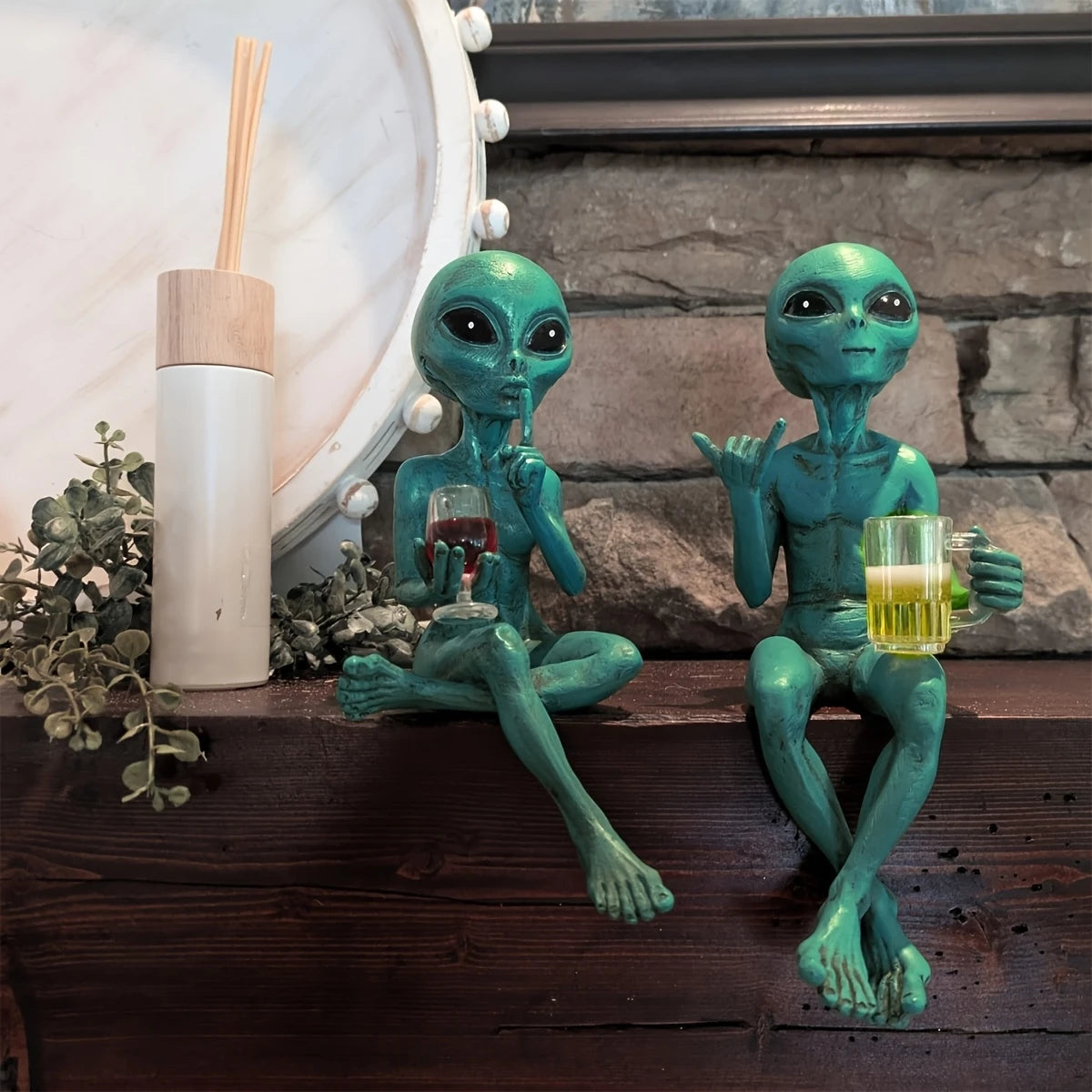 Drinking Alien Sculpture