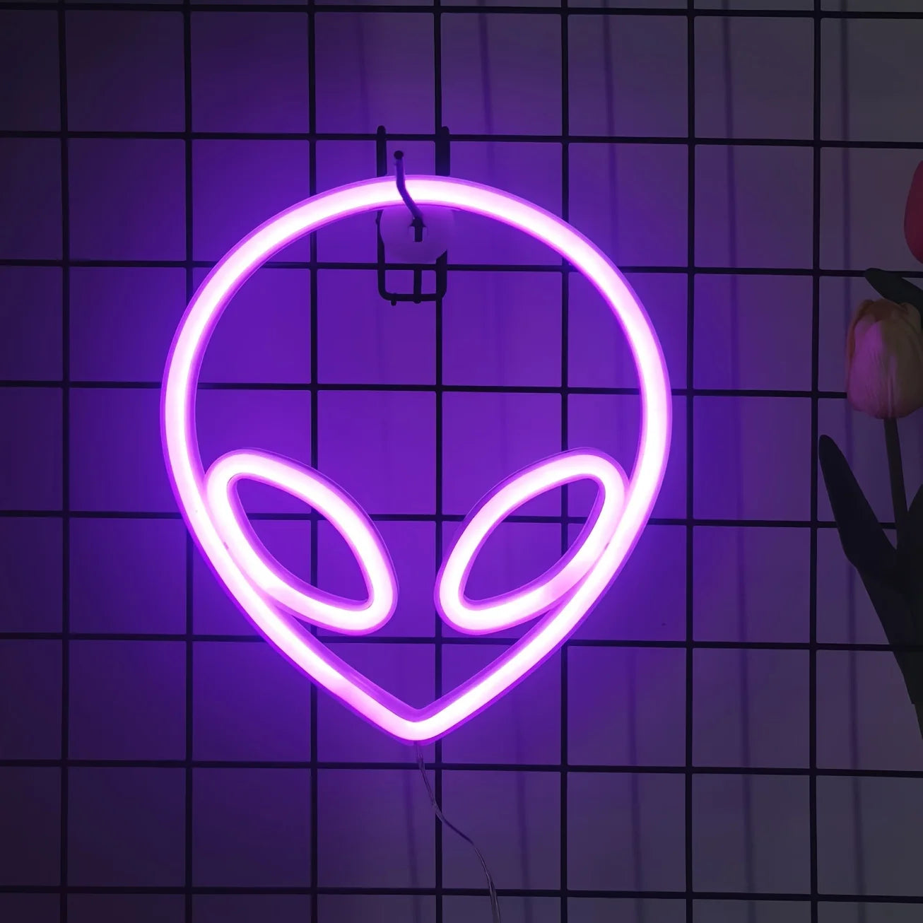 1Pc, Alien Neon Light, Usb or Battery Powered (No Battery)