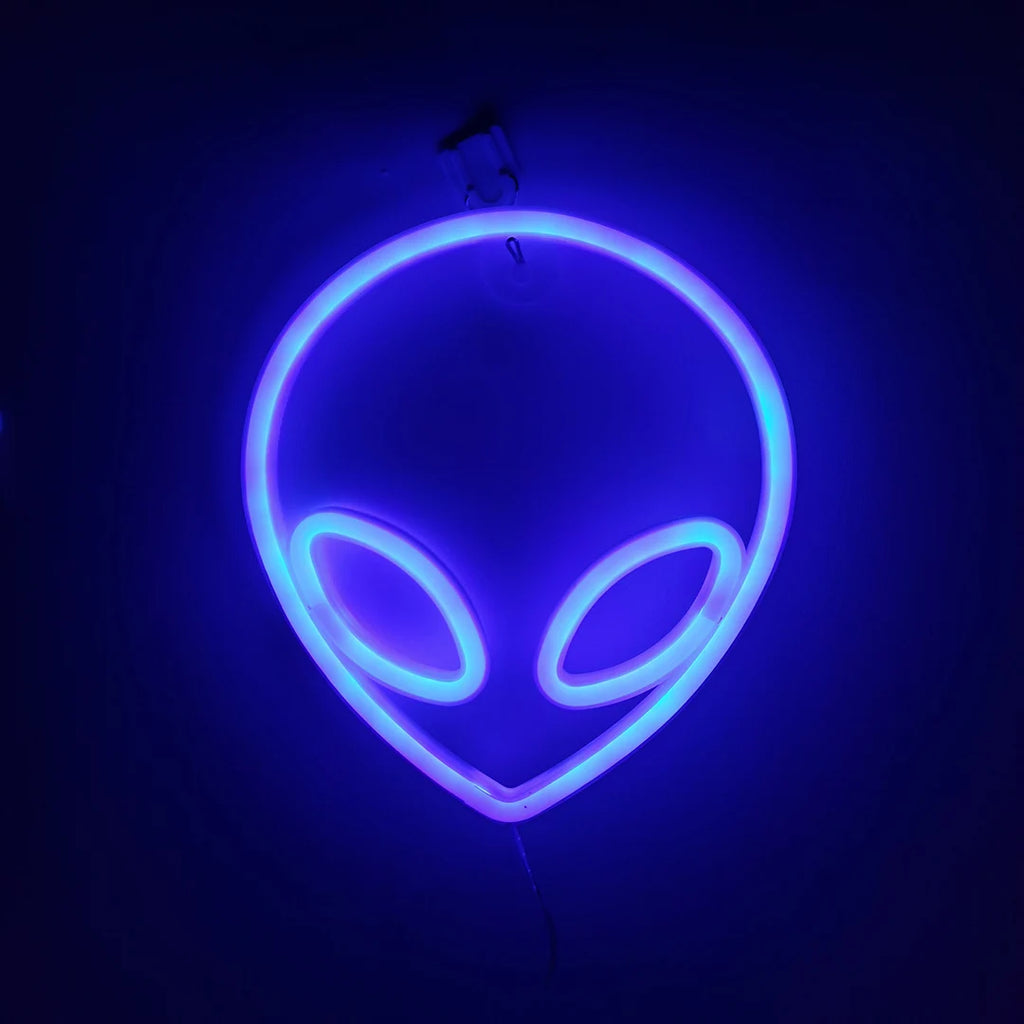 1Pc, Alien Neon Light, Usb or Battery Powered (No Battery)