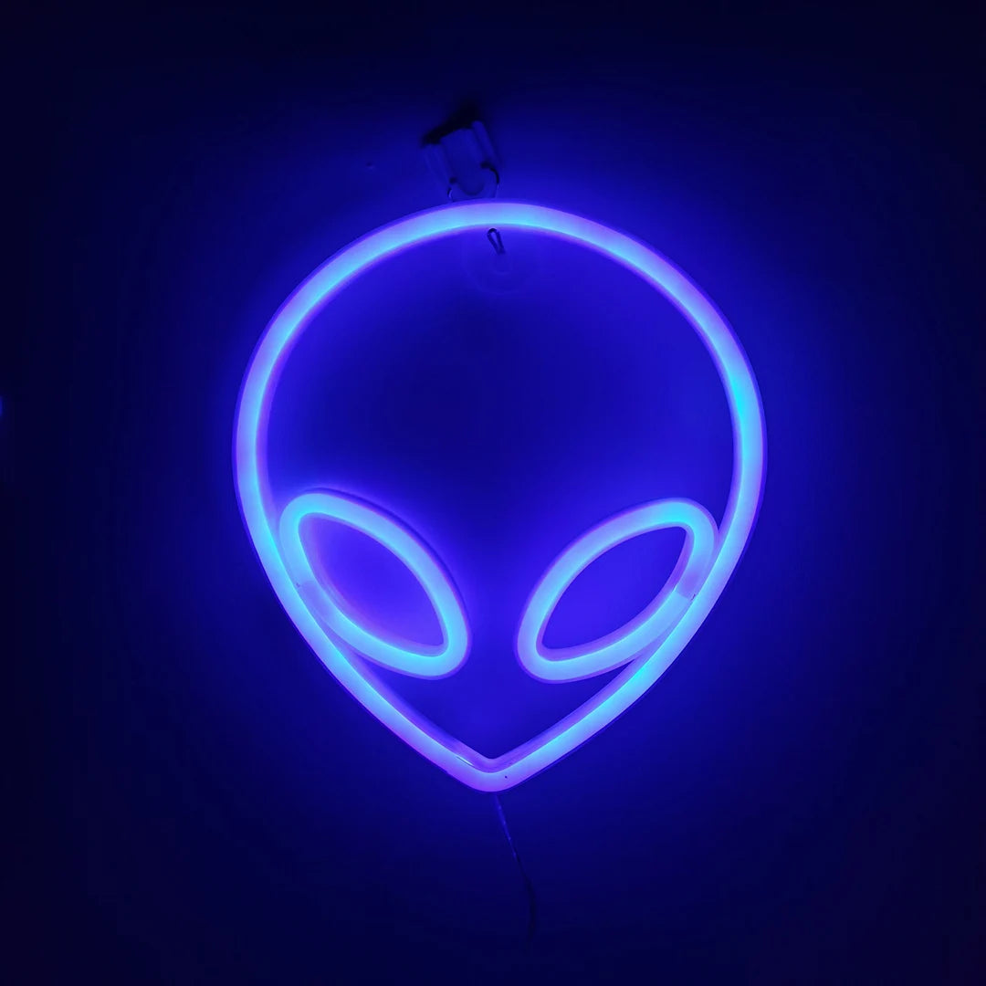 1Pc, Alien Neon Light, Usb or Battery Powered (No Battery)