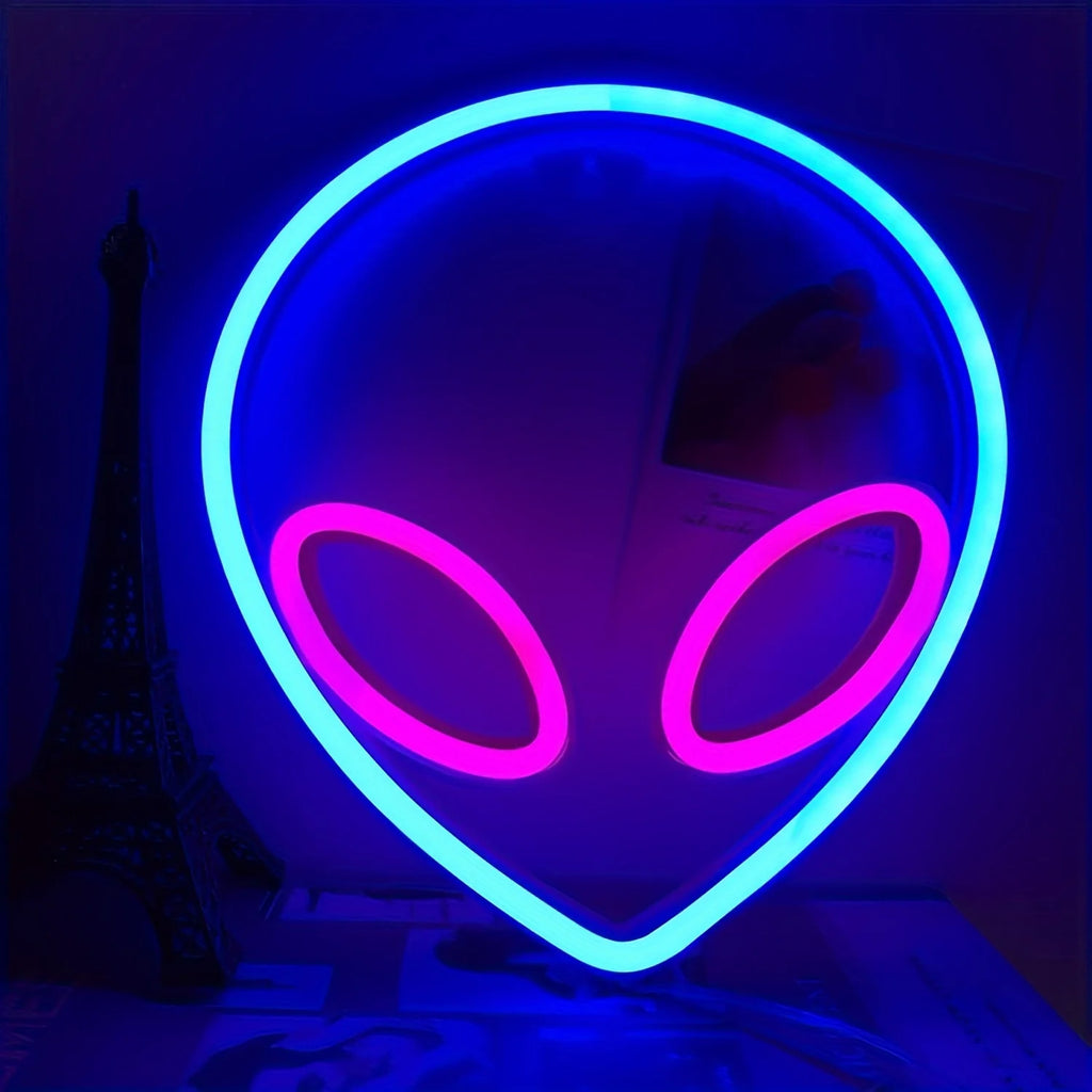 1Pc, Alien Neon Light, Usb or Battery Powered (No Battery)