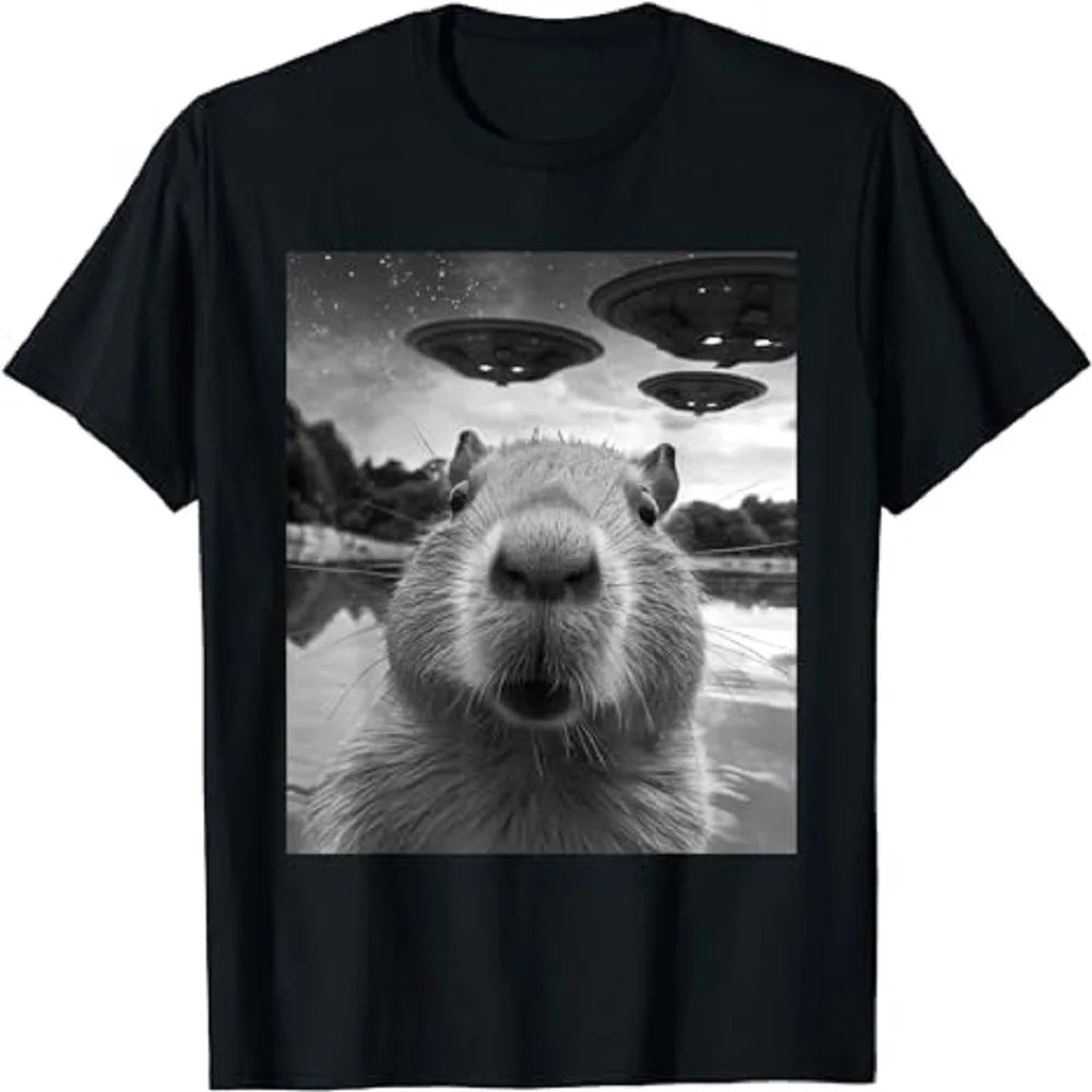 Capybara Selfie with UFOs T-Shirt