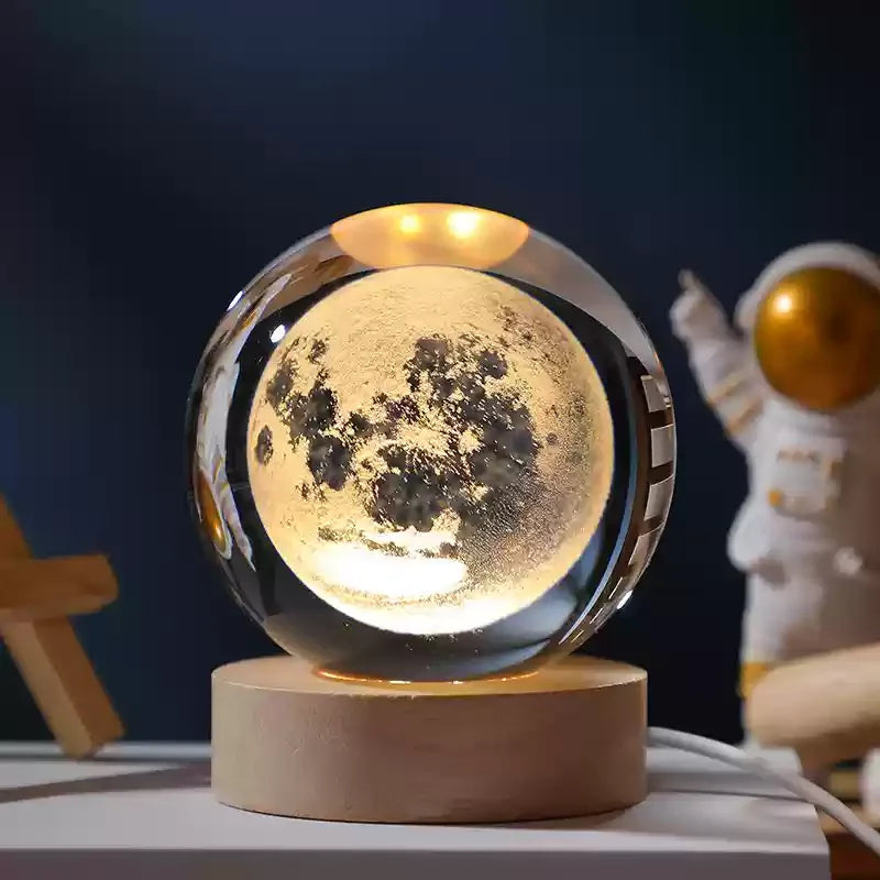 LED Galaxy Crystal Ball Table Lamp 3D Planetary