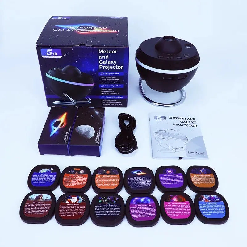 12 IN 1 Galaxy Star Projector with Meteor Ultra Clear Rotary Space Ball Planetarium