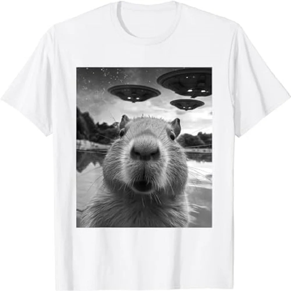 Capybara Selfie with UFOs T-Shirt