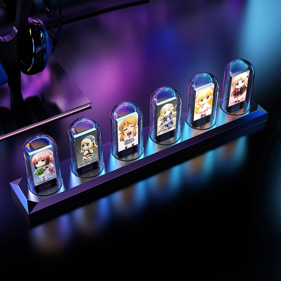 RGB Nixie Tube Clock LED IPS Color Screen DIY Analog Digital Night lights