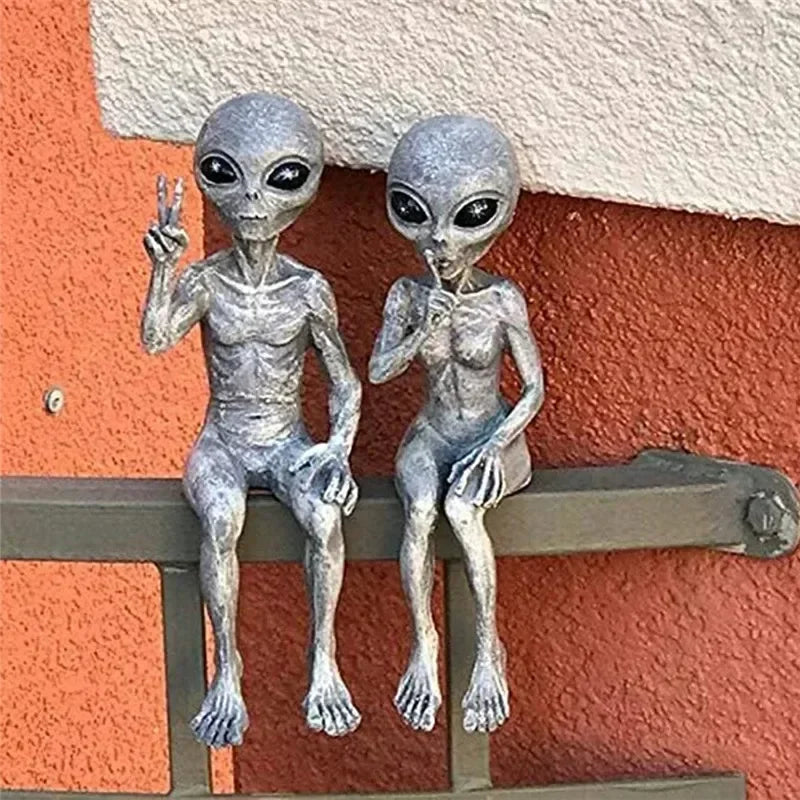 Sitting Alien Statue