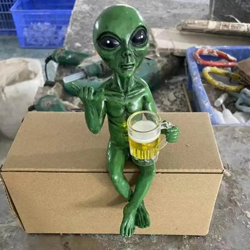 Drinking Alien Sculpture Desktop Decoration