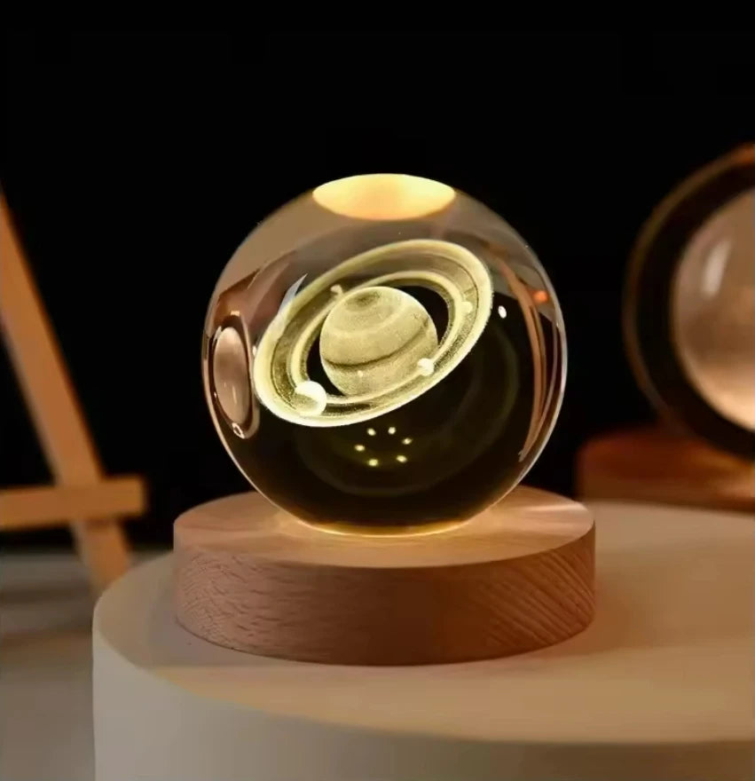 LED Galaxy Crystal Ball Table Lamp 3D Planetary