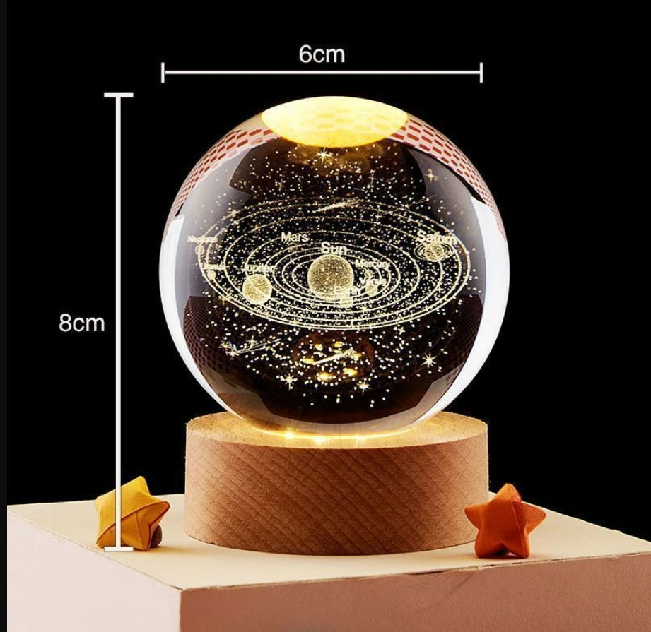 LED Galaxy Crystal Ball Table Lamp 3D Planetary